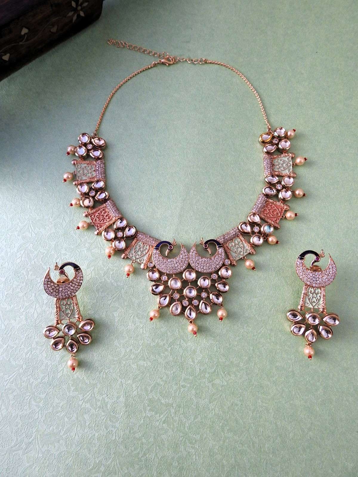 Statement Crescent Necklace Set with Earrings