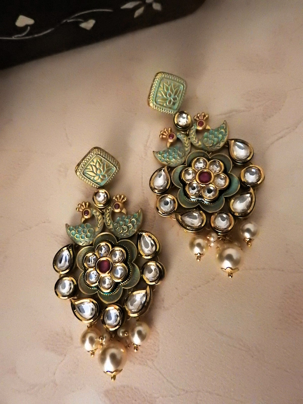 Ethereal Peacock Statement Necklace Set