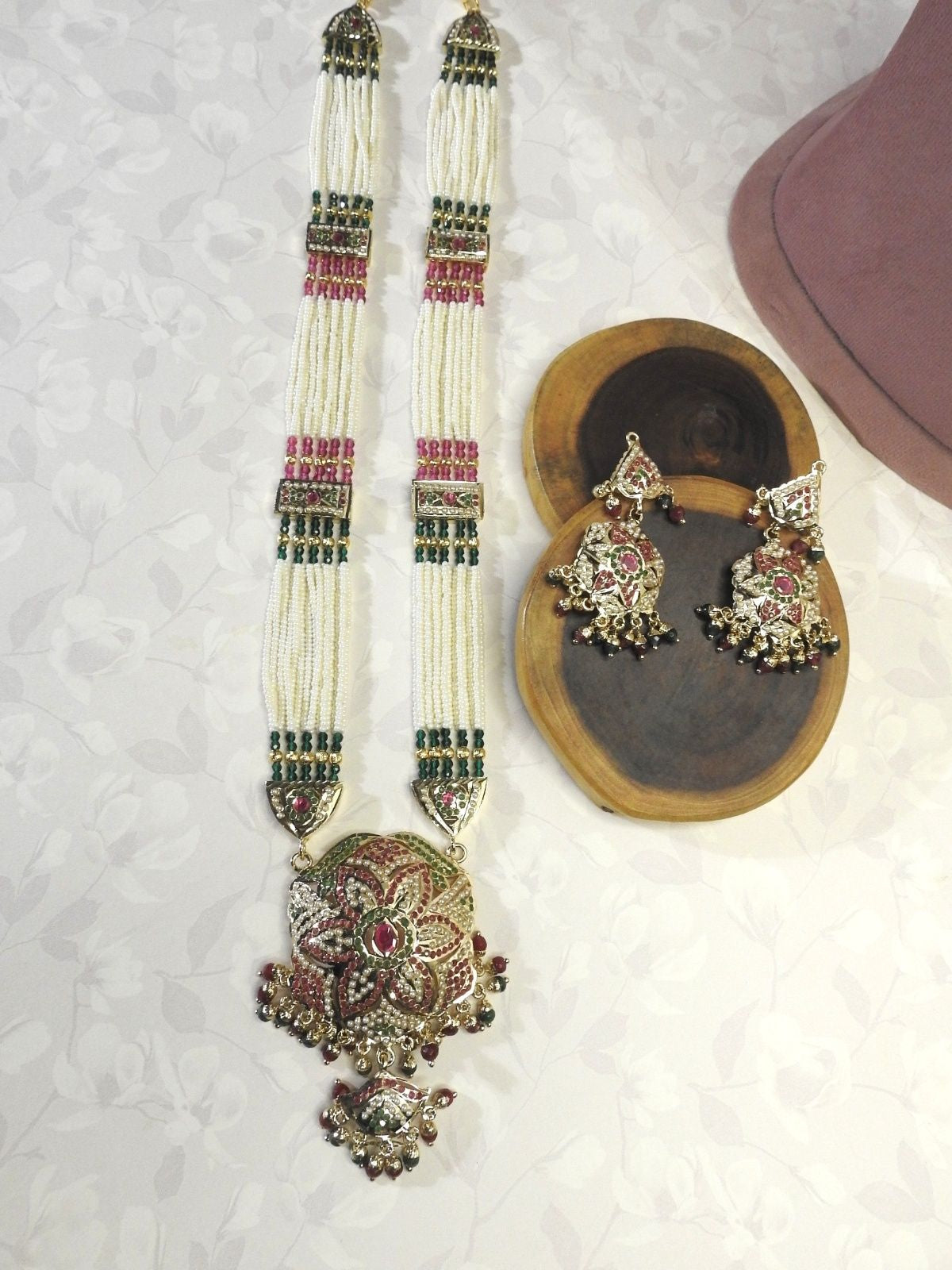 Regal Floral Jadau Piroyi Haar Set