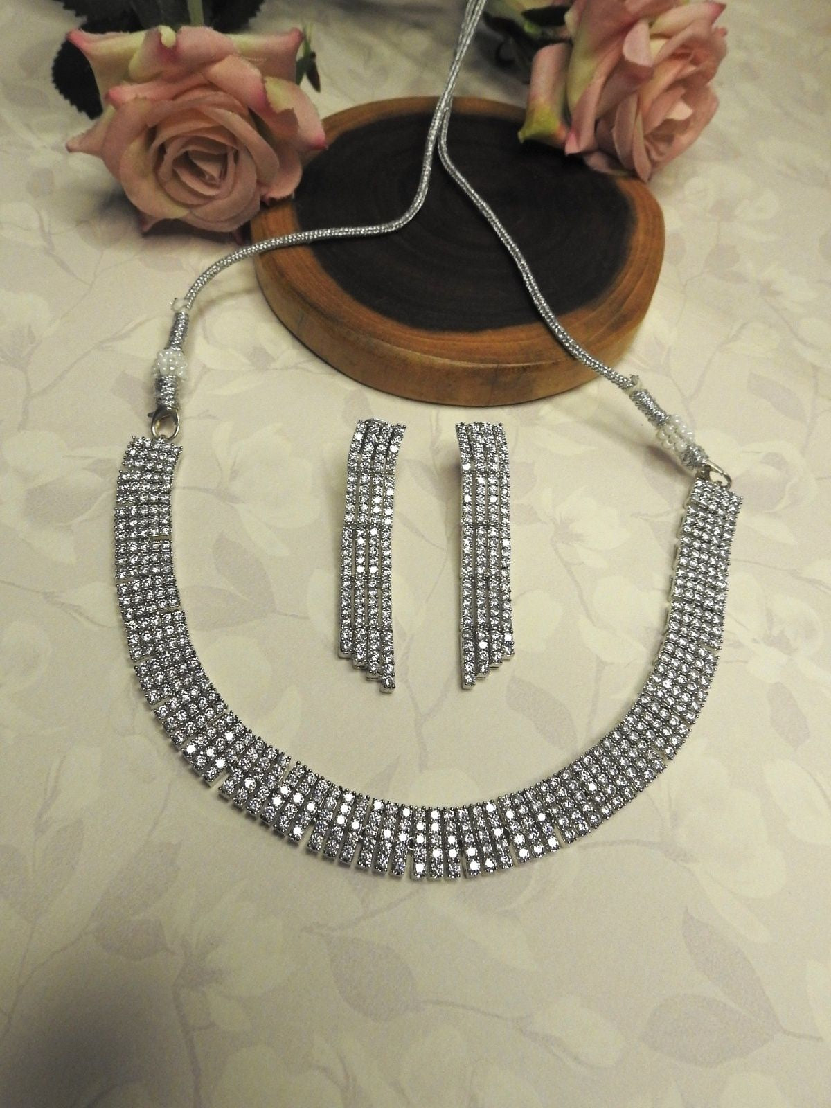 Radiant Grace Silver Necklace Set