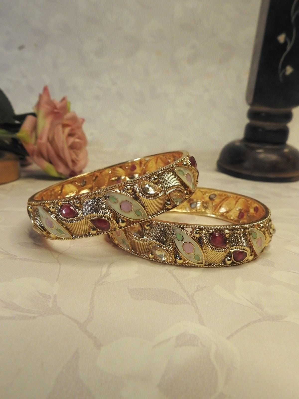 Golden Petal Gold Bangle Set