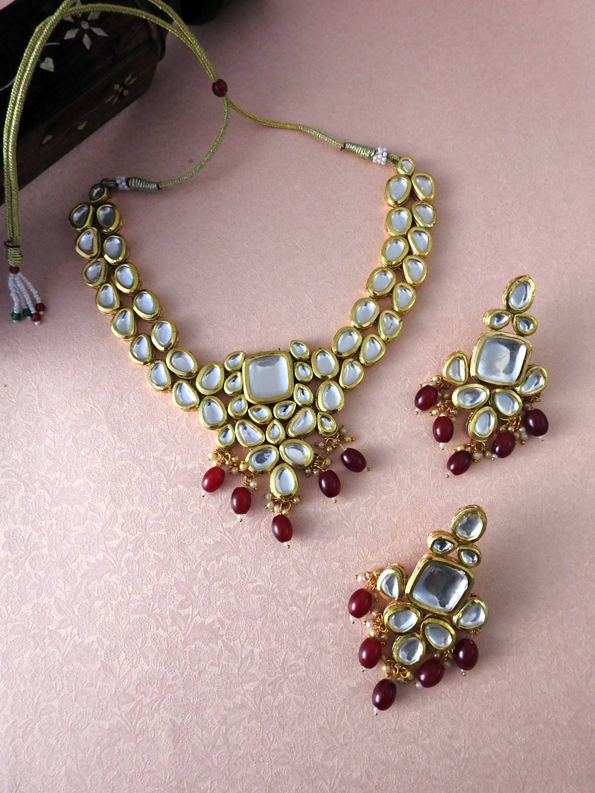 Royal Ruby Kundan Necklace Set