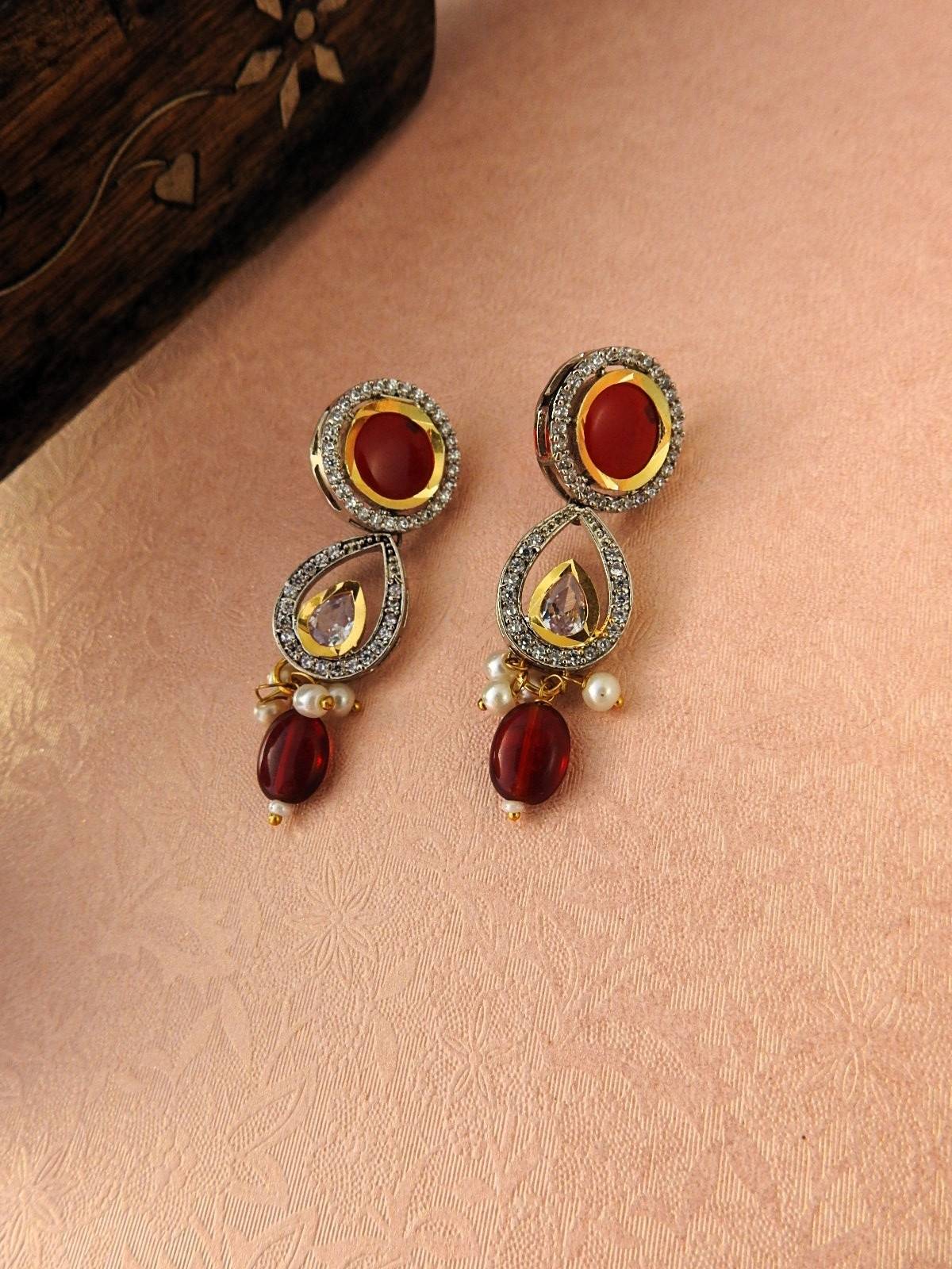 Ruhaniya Ruby Beaded Necklace Set