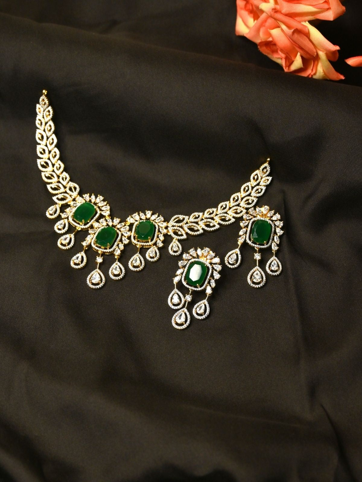 Emerald Royale Statement Necklace Set