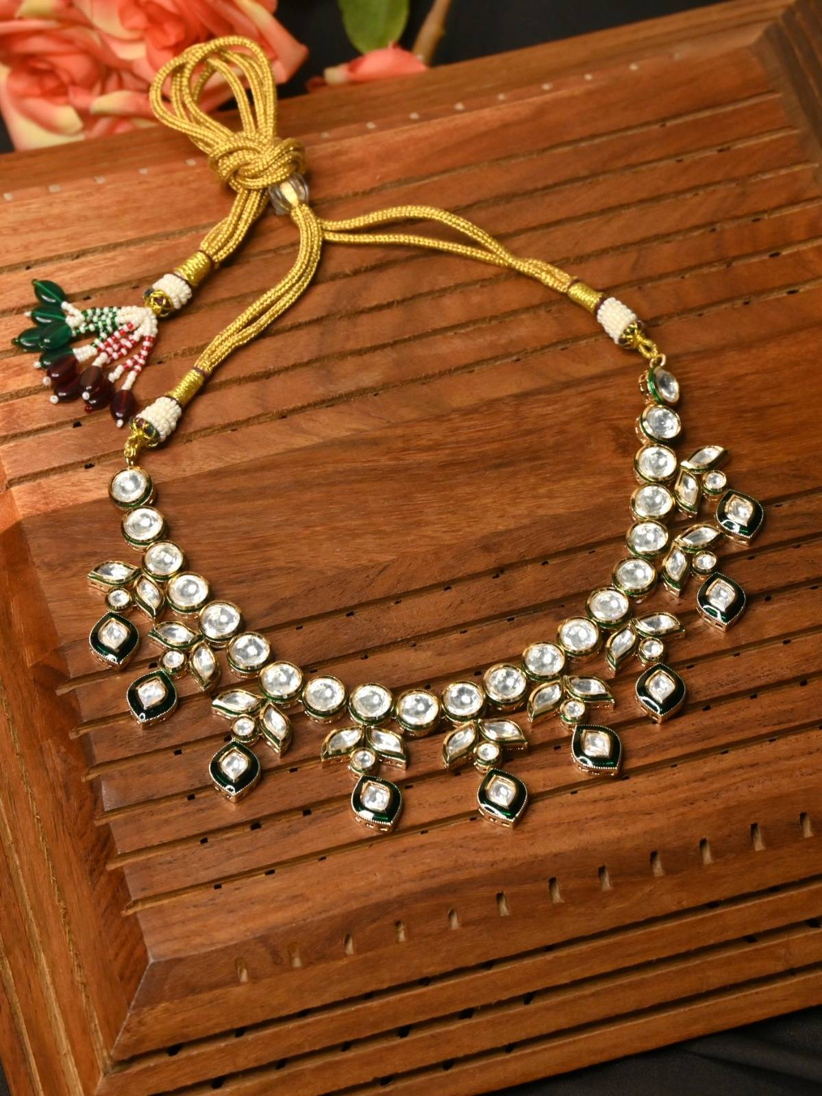 Dark Green Kundan Necklace Set