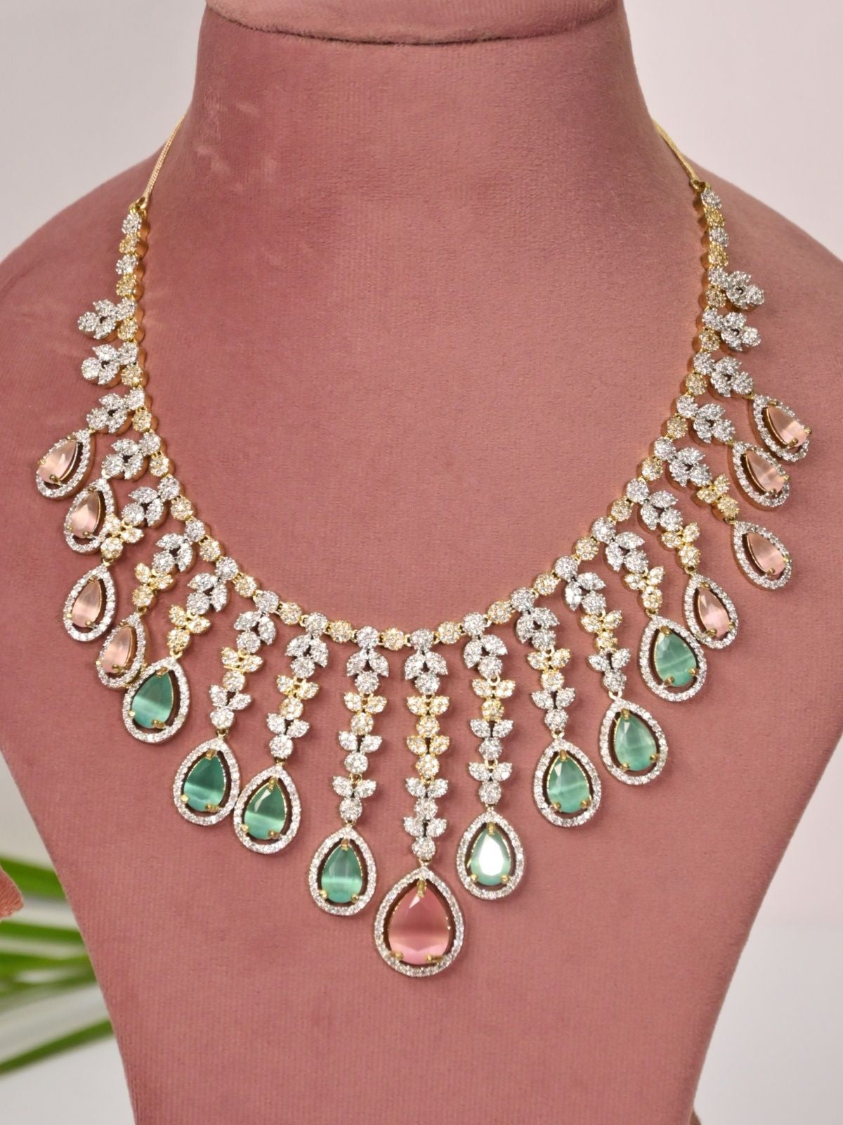 Regal Pastel Drop Necklace Set
