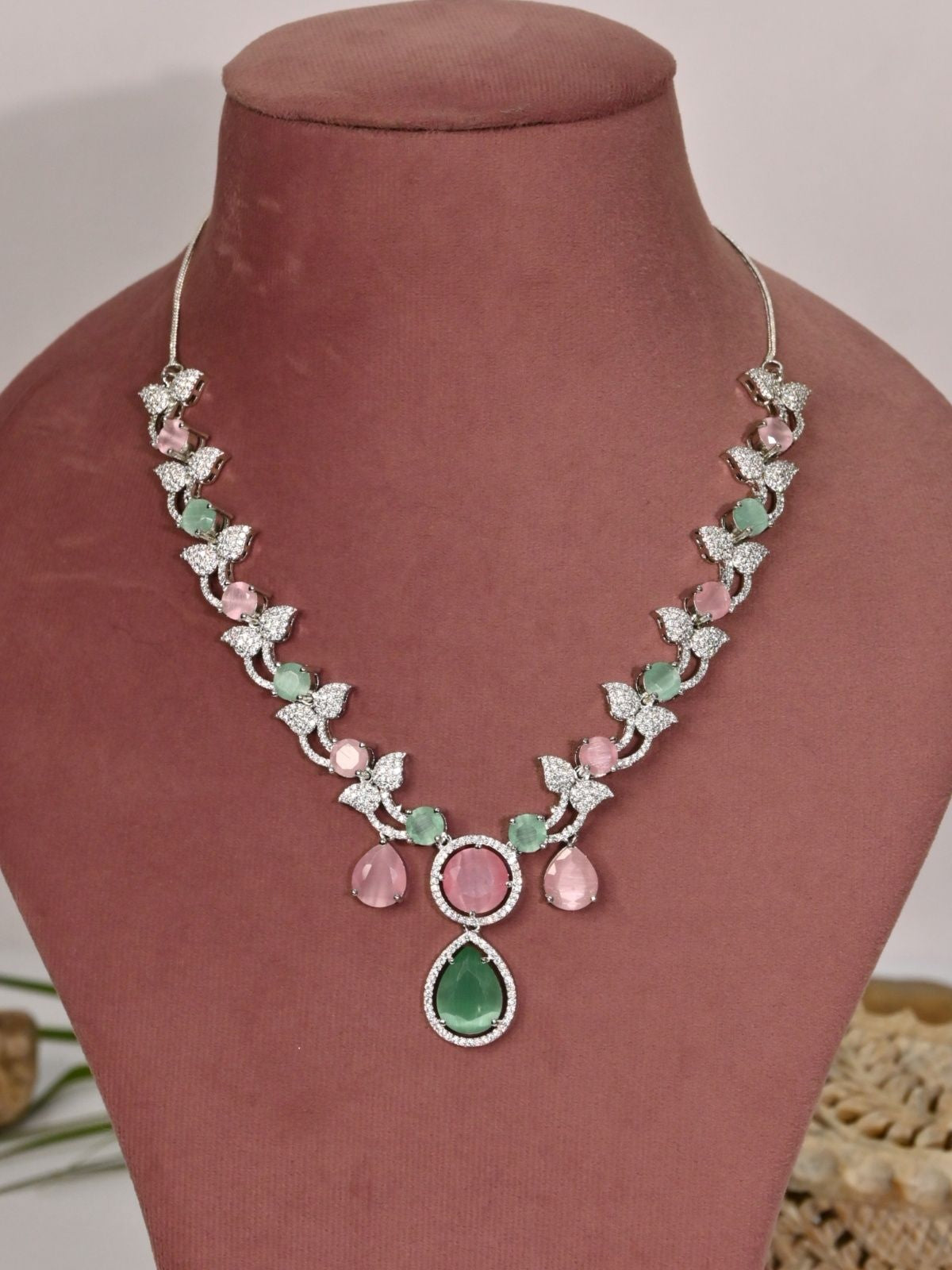 Blush Mint Drop Necklace Set