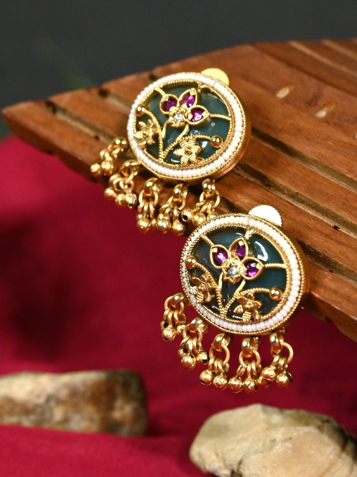 Nysa Gold-Finish Stud Earrings