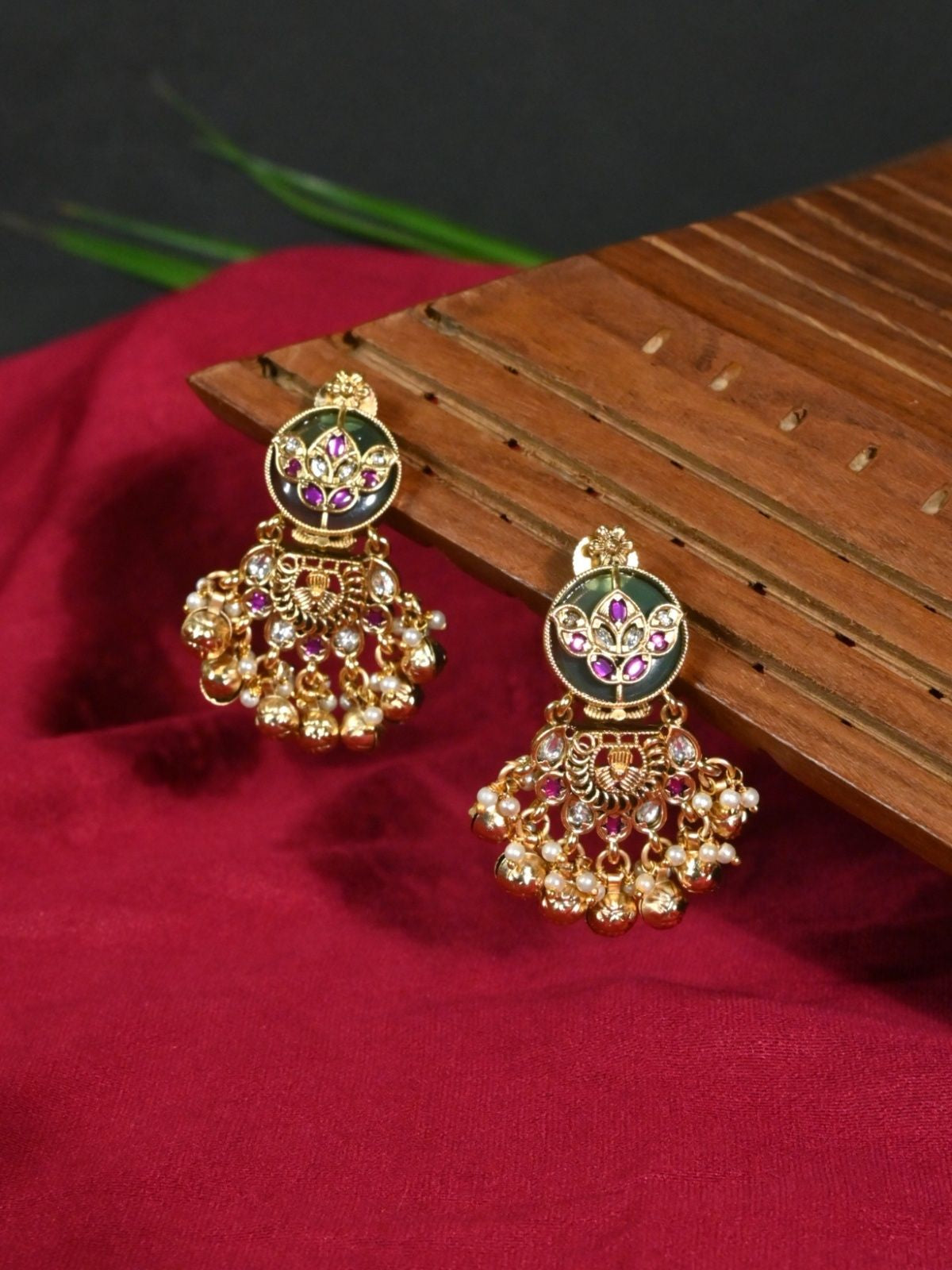 Saanjh Gold-Finish Earrings