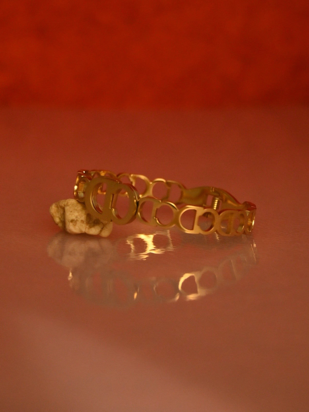 Gold Signature Pattern Bracelet