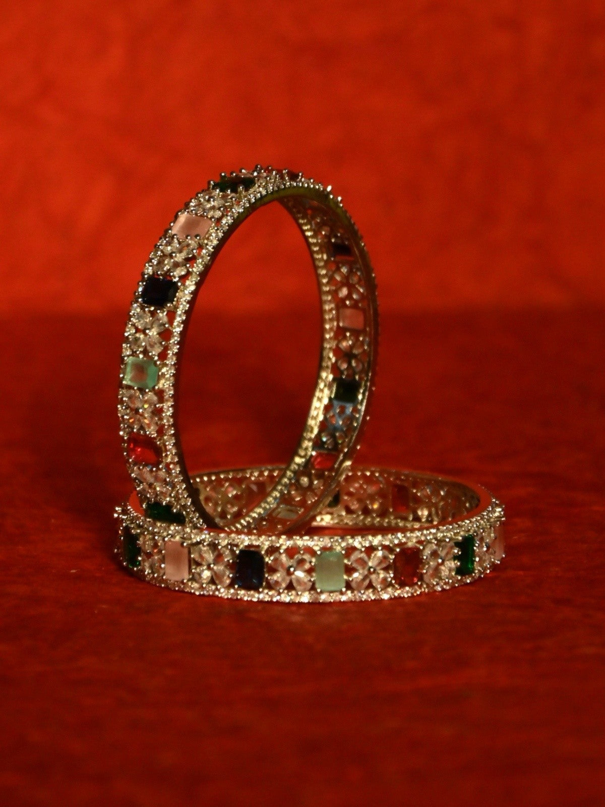 Floral AD Sparkle Bangles