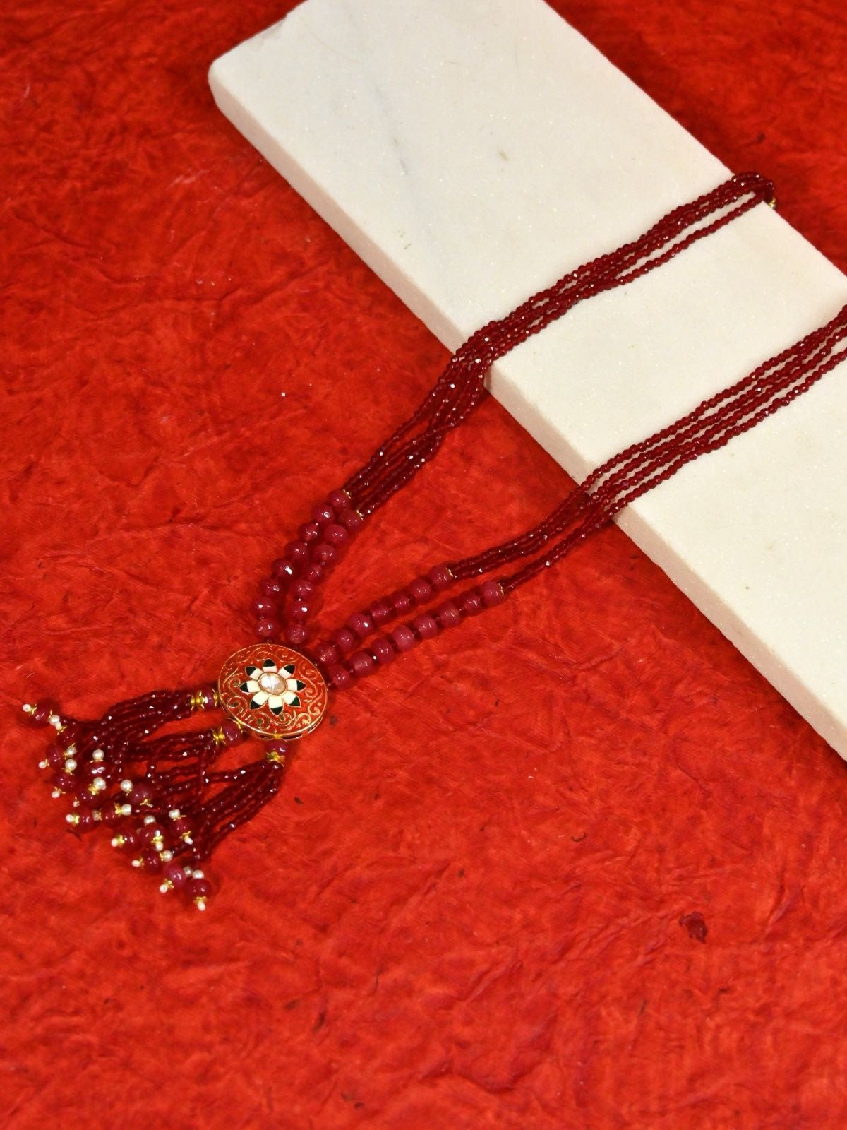 The Kundan Bead Tassel Set