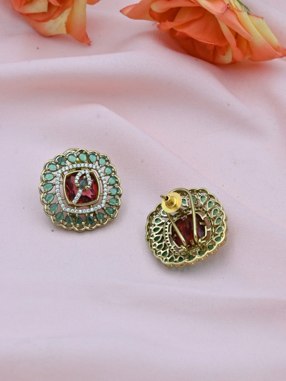 Jewel Bloom AD Stud Earrings