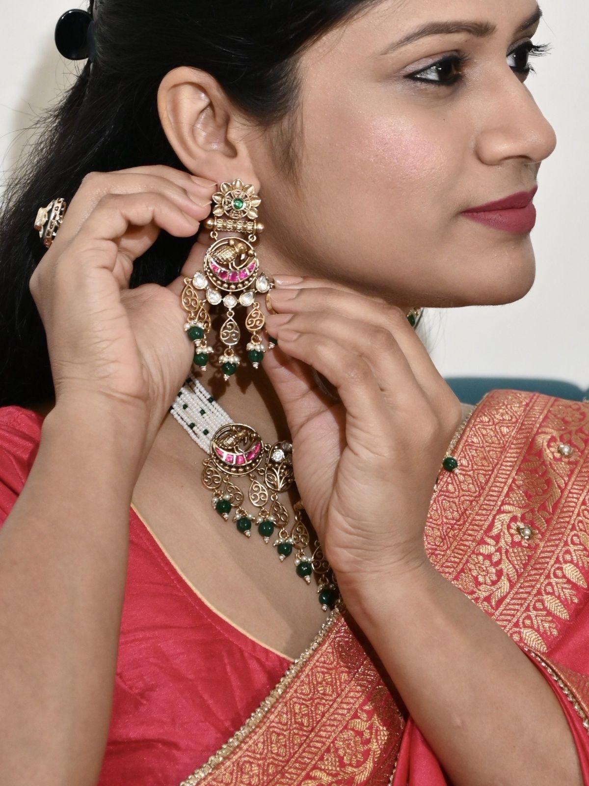 Emerald Pearl Heritage Necklace Set