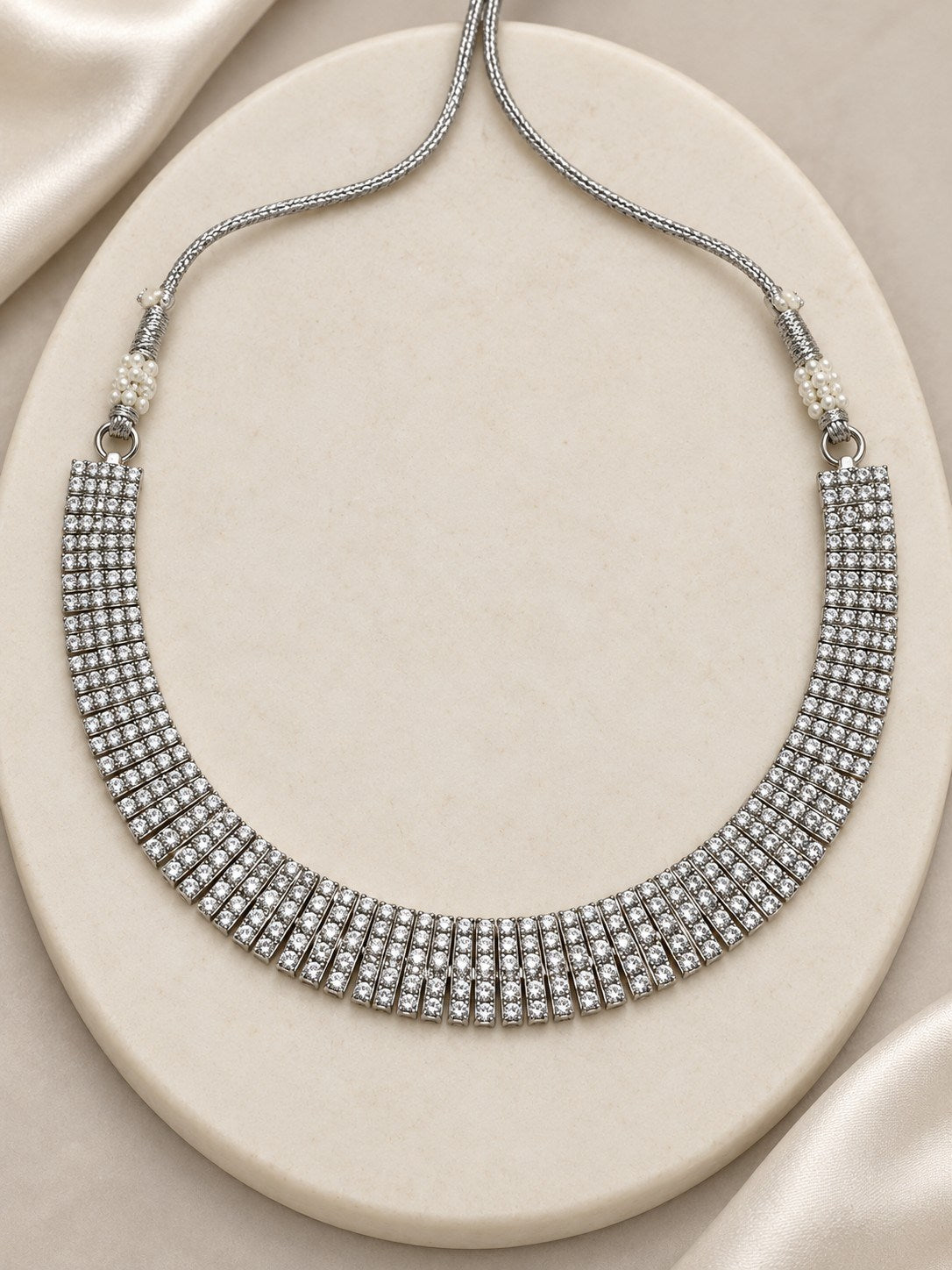 Radiant Grace Silver Necklace Set