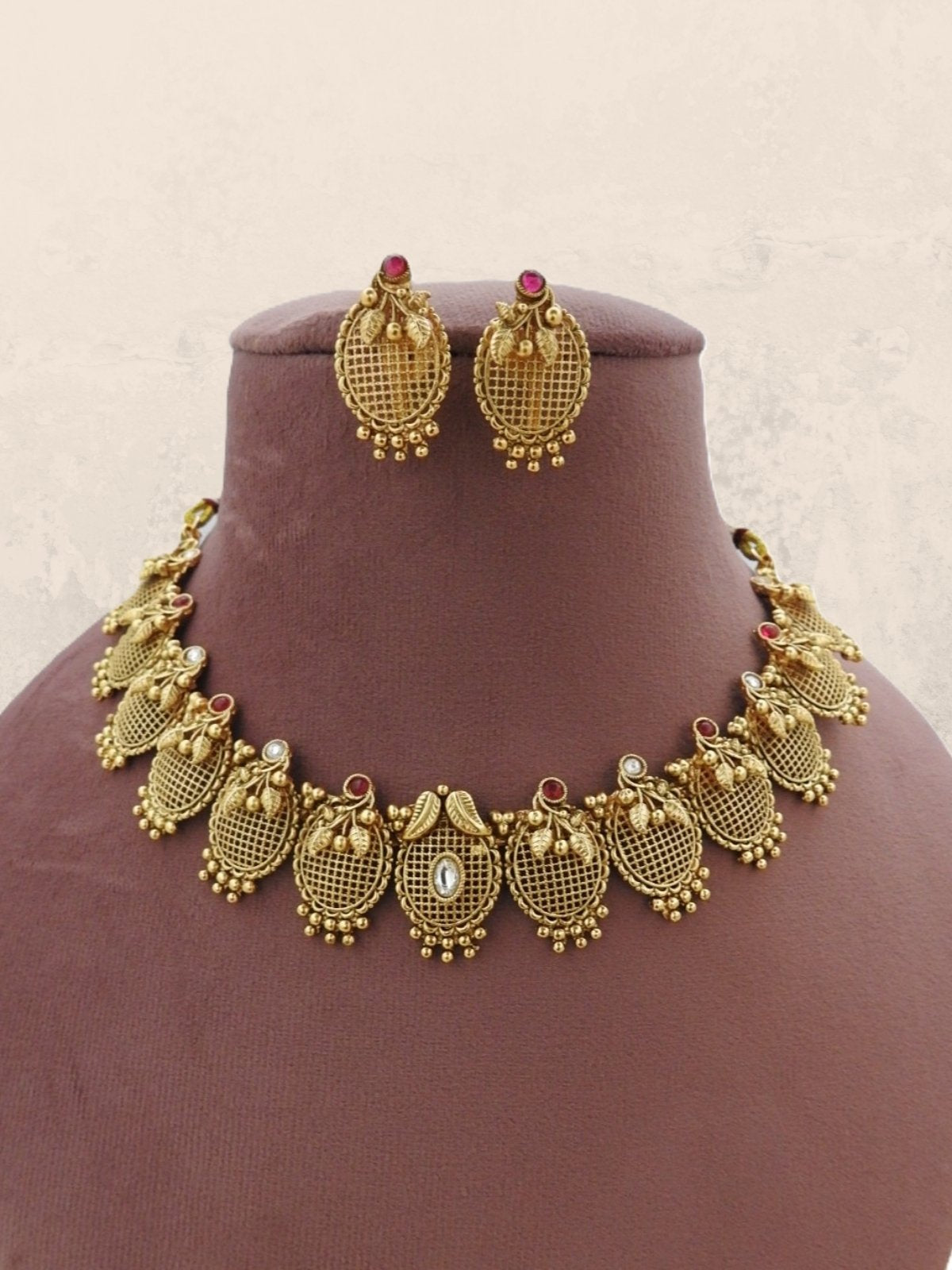 Gold Mesh Choker Set