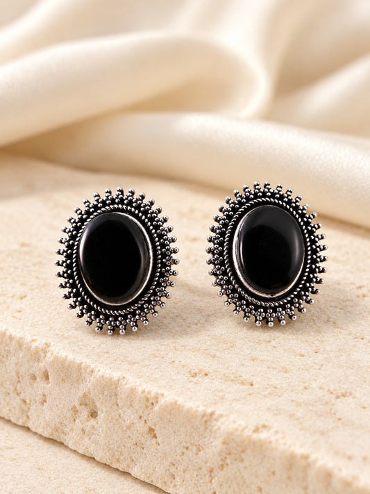 Elegant Vintage Oval Stud Earrings