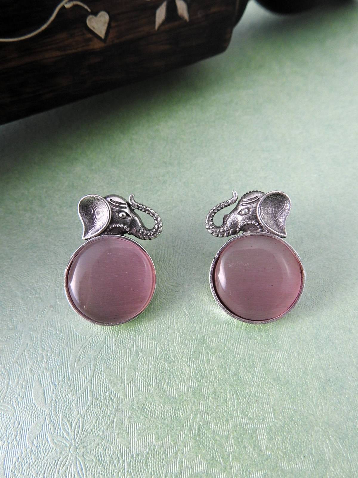 Elephant Motif Stud Earrings