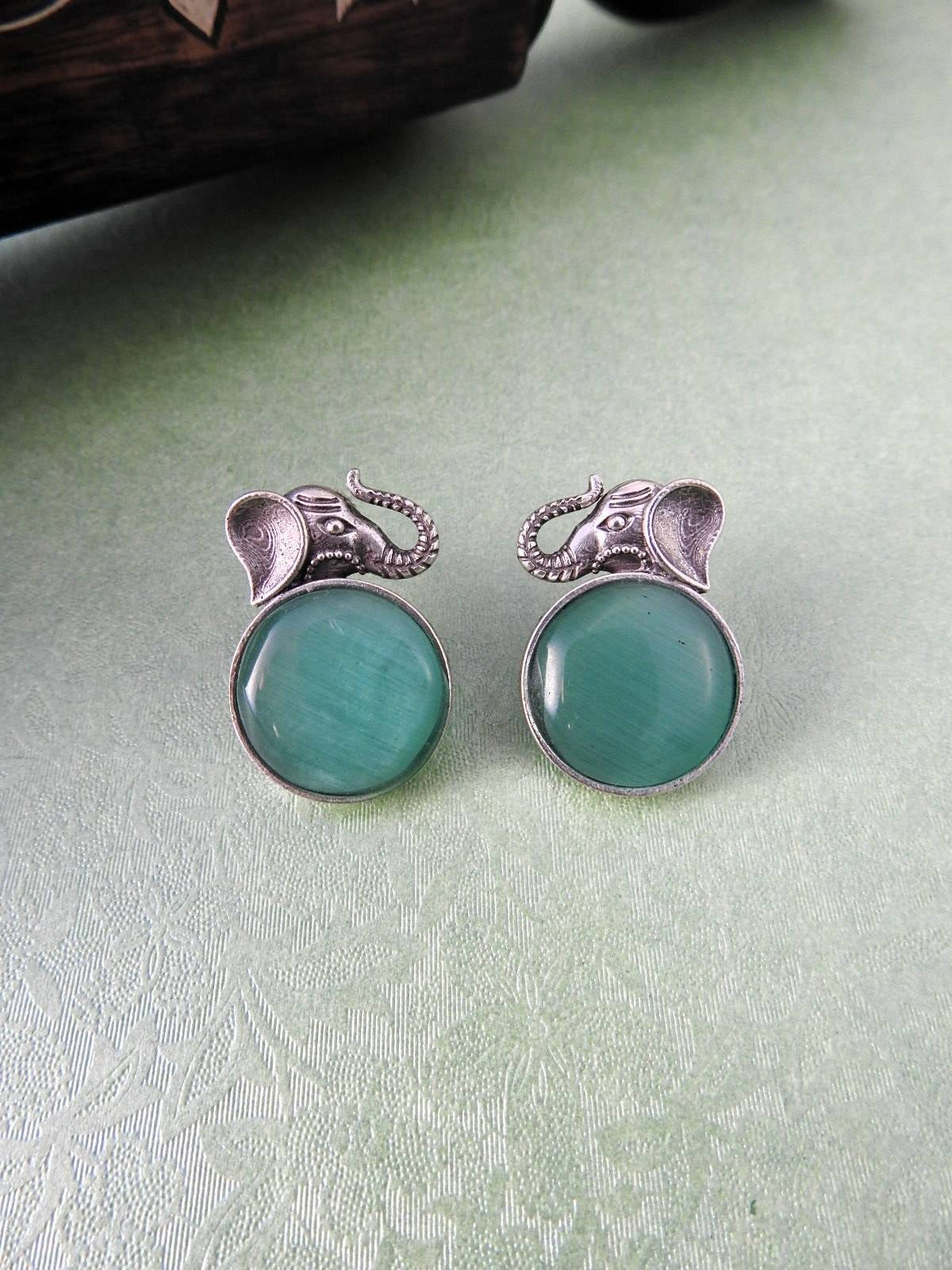 Elephant Motif Stud Earrings