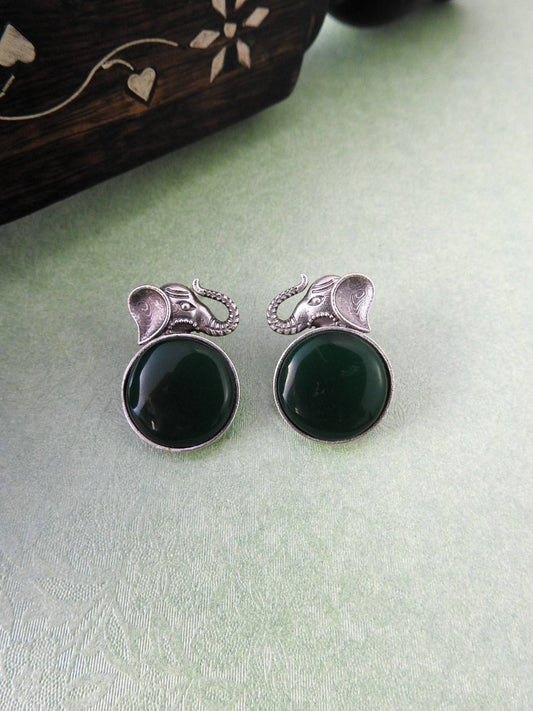 Elephant Motif Stud Earrings