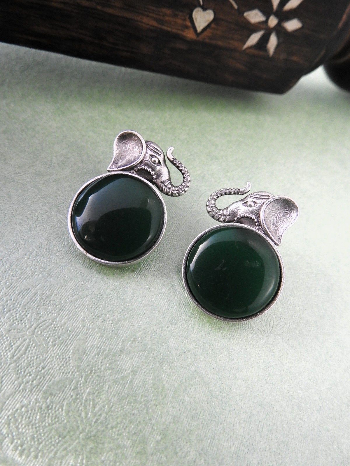 Elephant Motif Stud Earrings