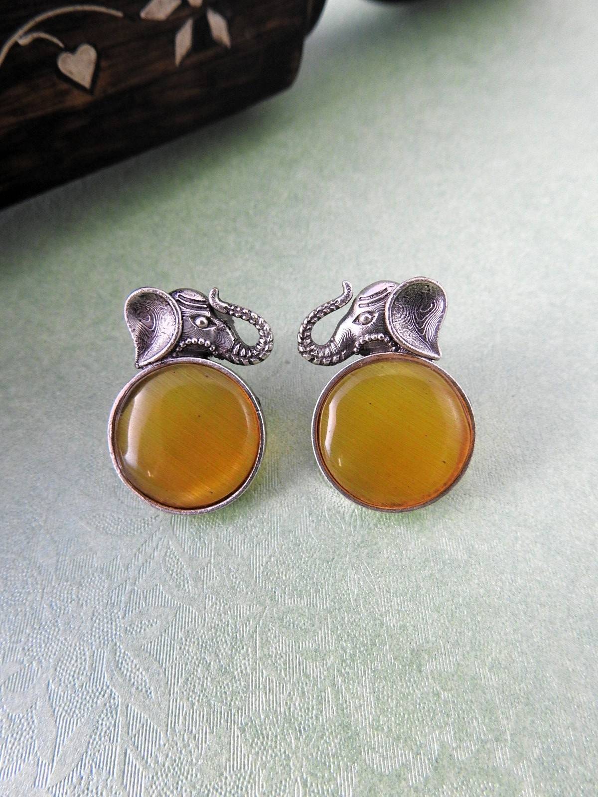 Elephant Motif Stud Earrings