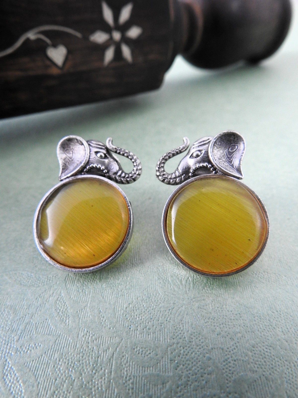 Elephant Motif Stud Earrings