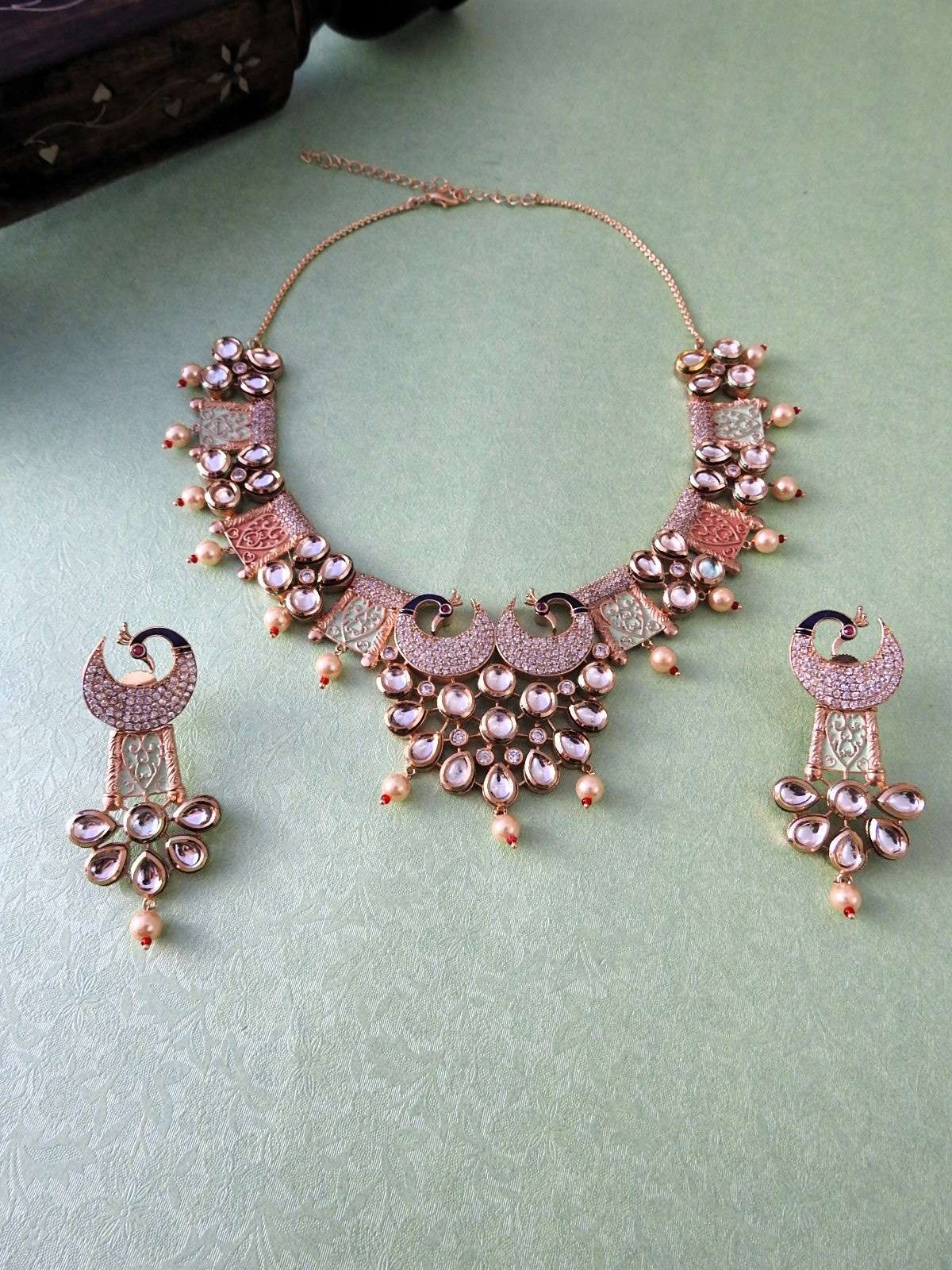 Statement Crescent Necklace Set with Earrings