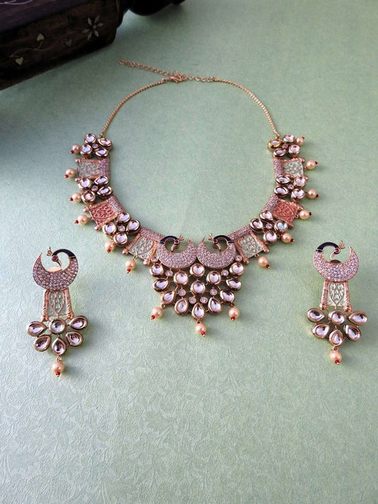 Statement Crescent Necklace Set with Earrings