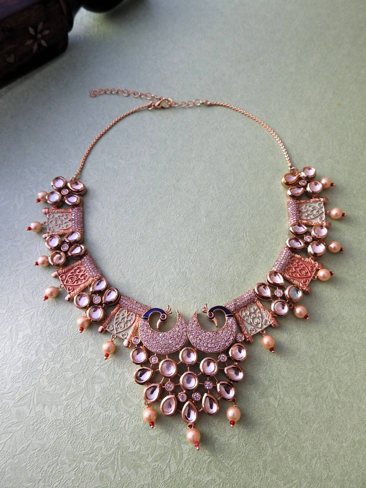 Statement Crescent Necklace Set with Earrings
