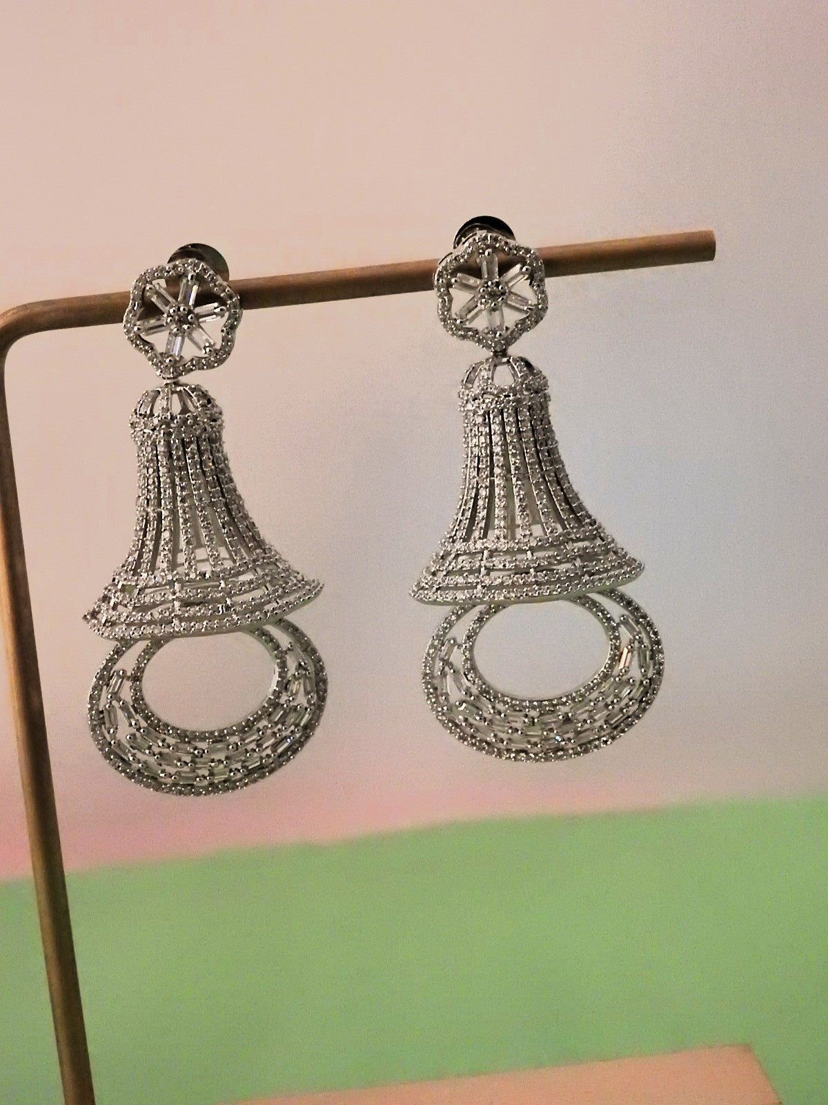 Elegant AD Statement Earrings with Geometric Design