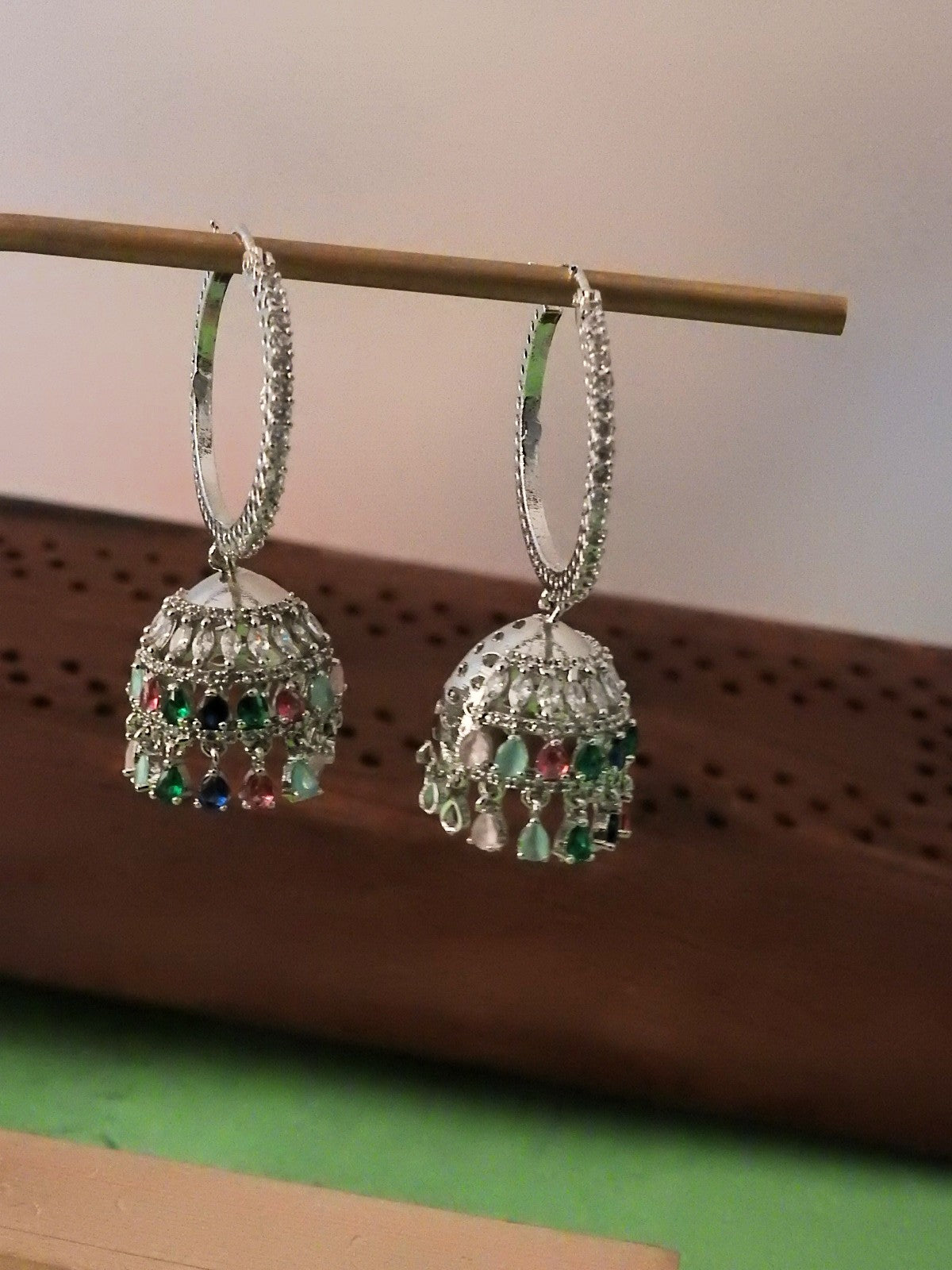 AD Hoop Jhumka Earrings