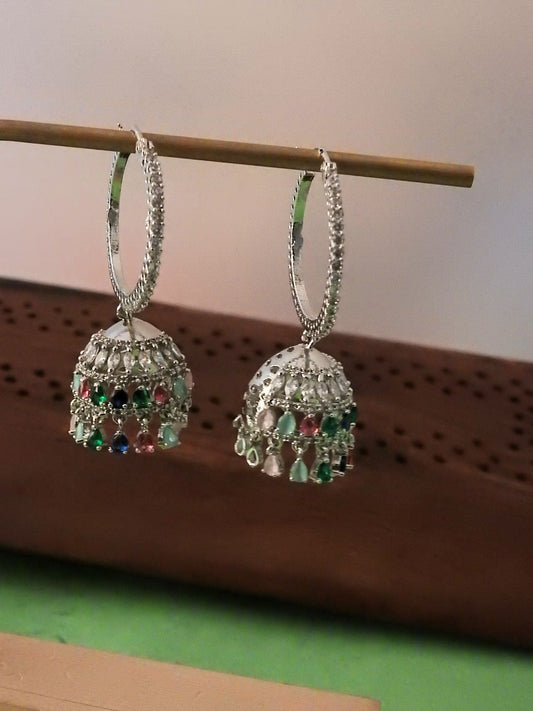AD Hoop Jhumka Earrings