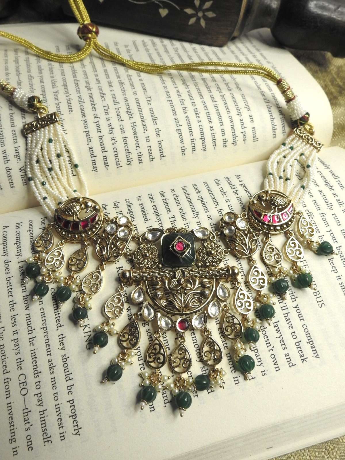 Emerald Pearl Heritage Necklace Set