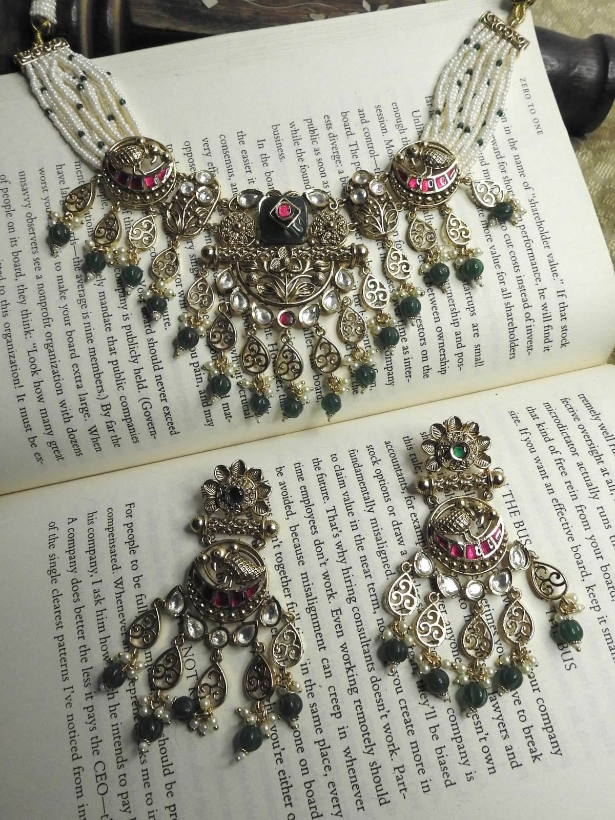 Emerald Pearl Heritage Necklace Set