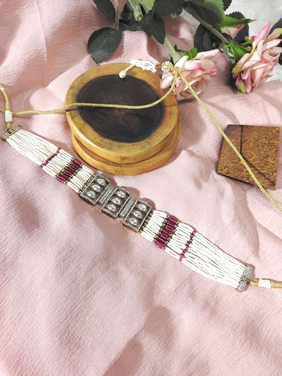 Eternal Ruby Pearl Choker Set