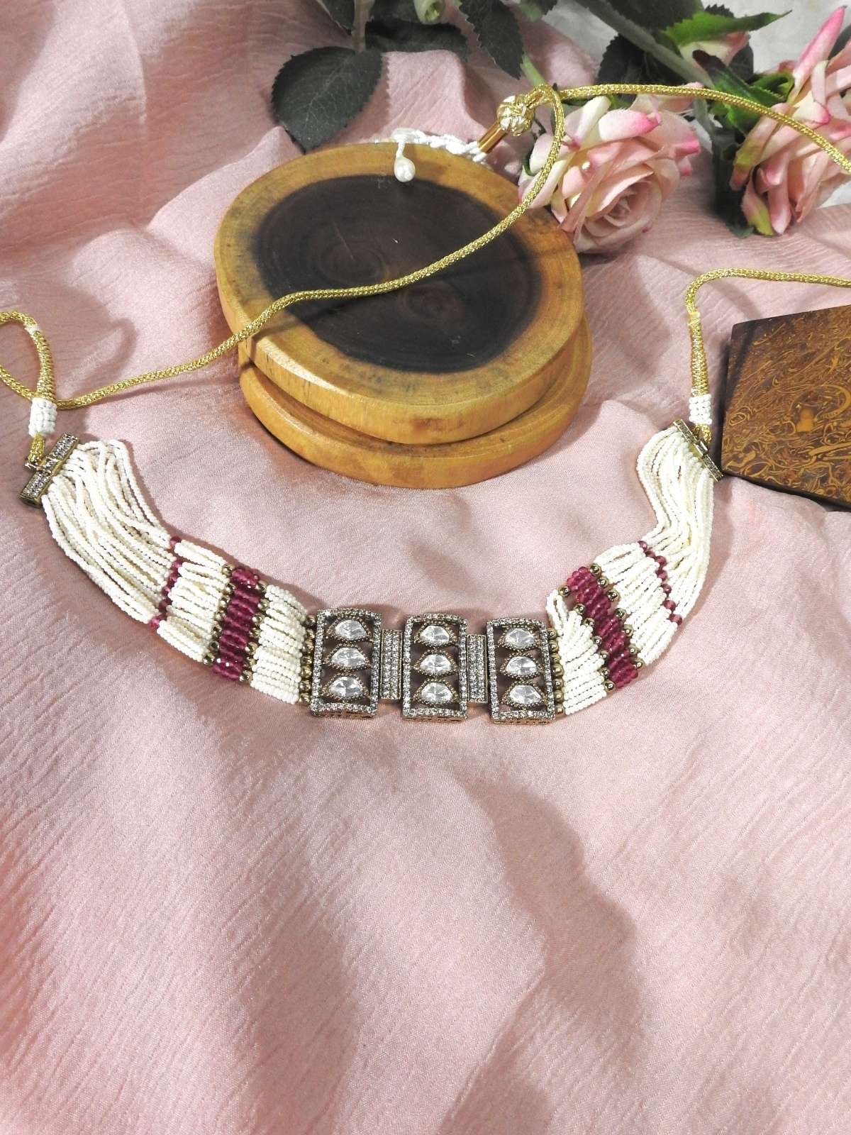 Eternal Ruby Pearl Choker Set