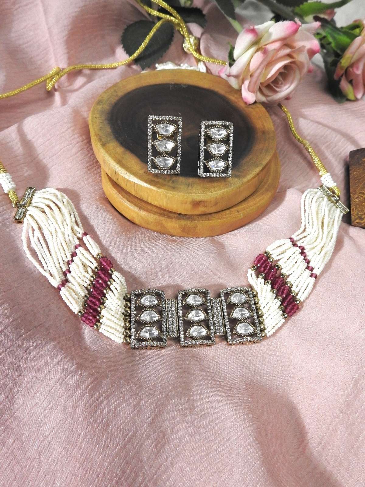 Eternal Ruby Pearl Choker Set