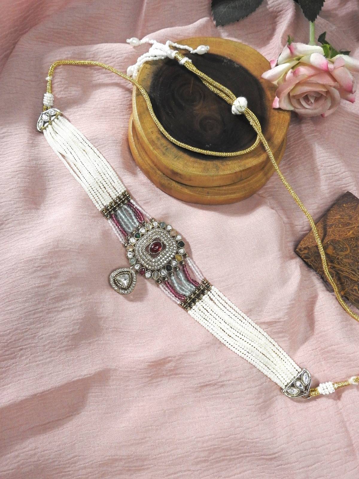 Royal Ruby Navratna Choker Set