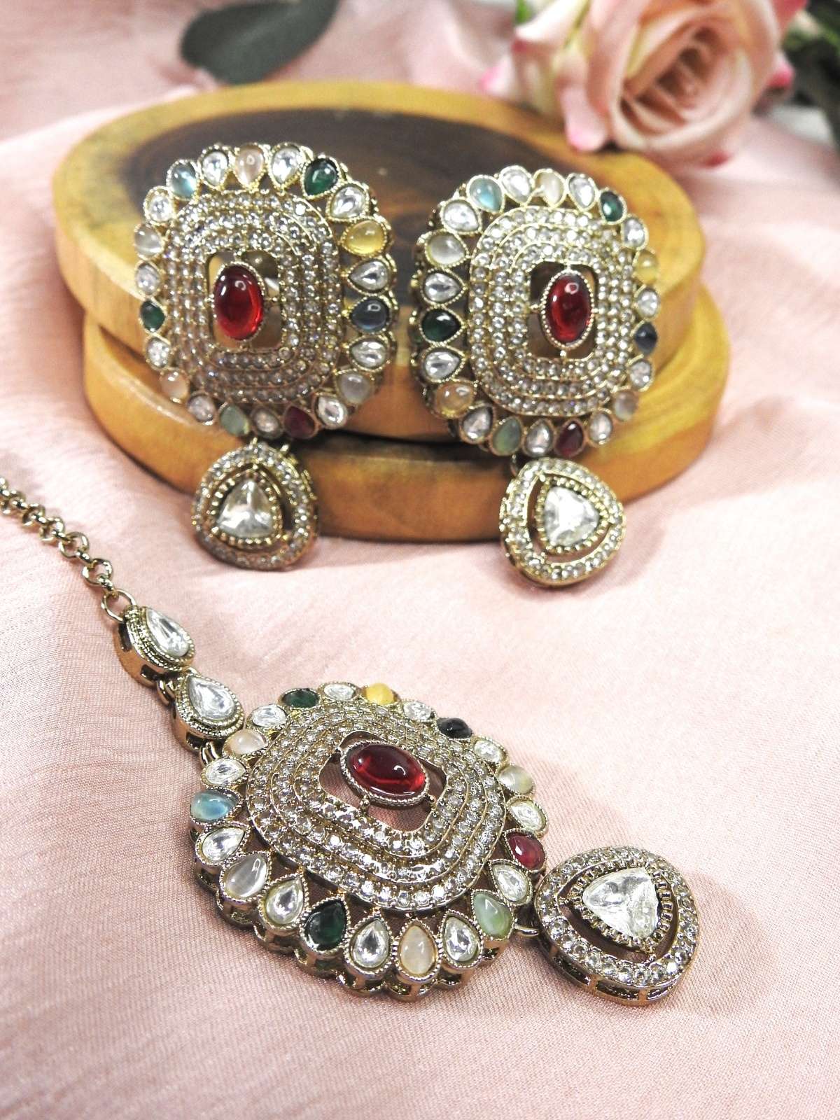 Royal Ruby Navratna Choker Set