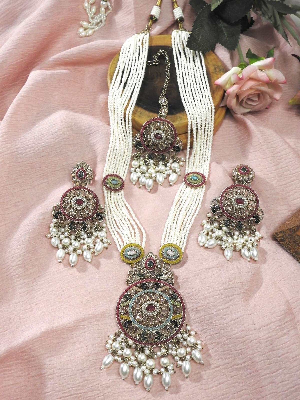 Maharani Ruby Navratna Haar Set