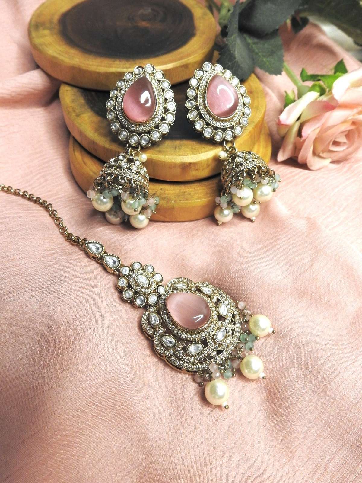 Pastel Pearl Cascade Choker Set