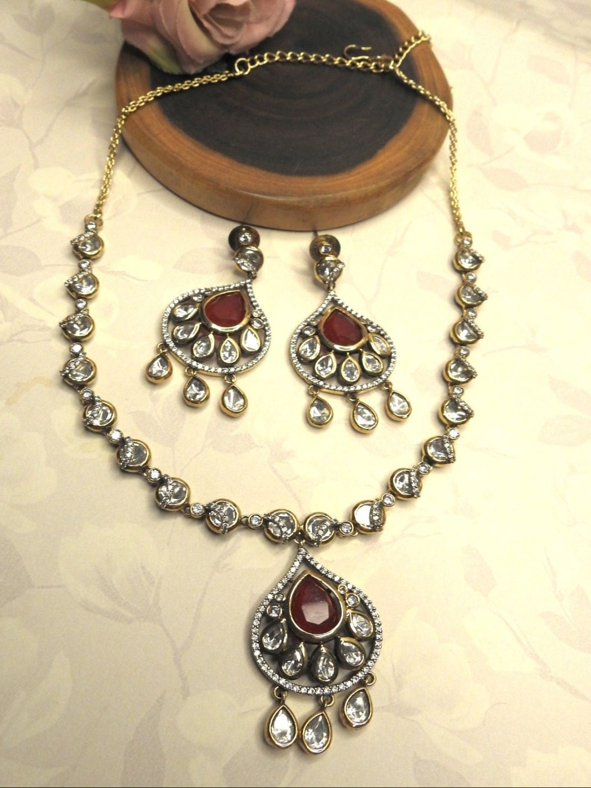 Crimson Charm Pendant Set