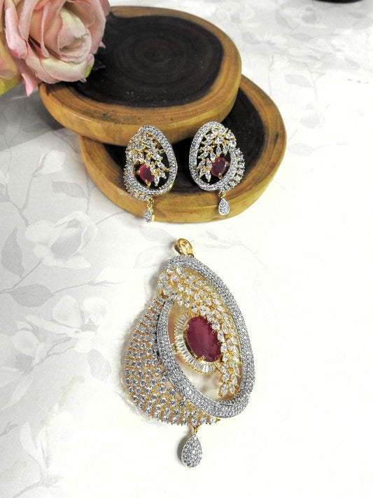 Crimson Bloom Pendant Set