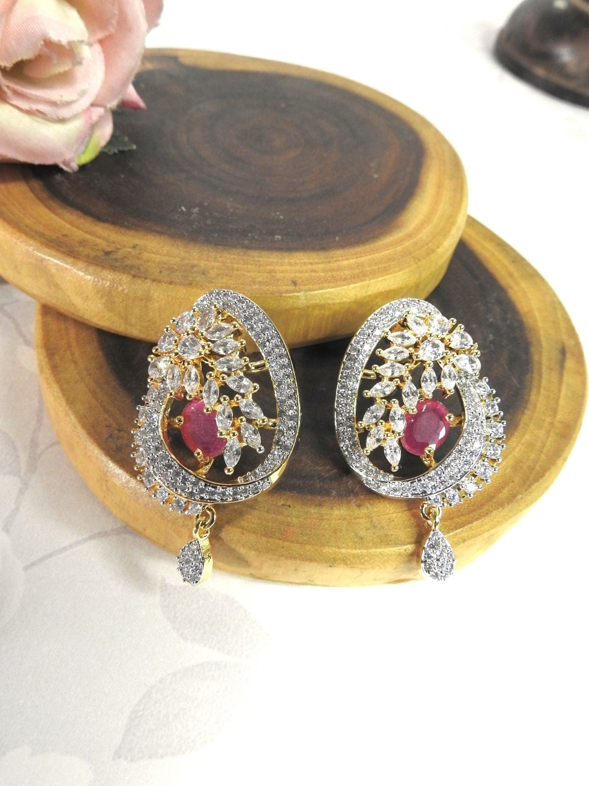 Crimson Bloom Pendant Set