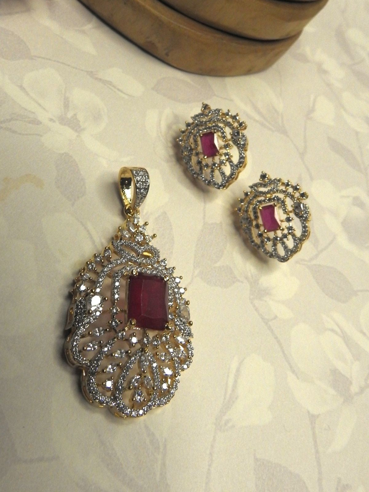 Regal Ruby Grace Pendant Set