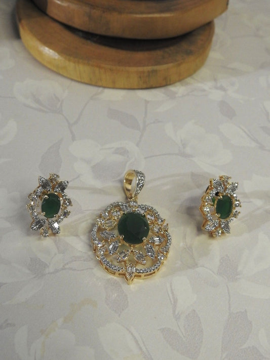 Emerald Bloom Pendant Set