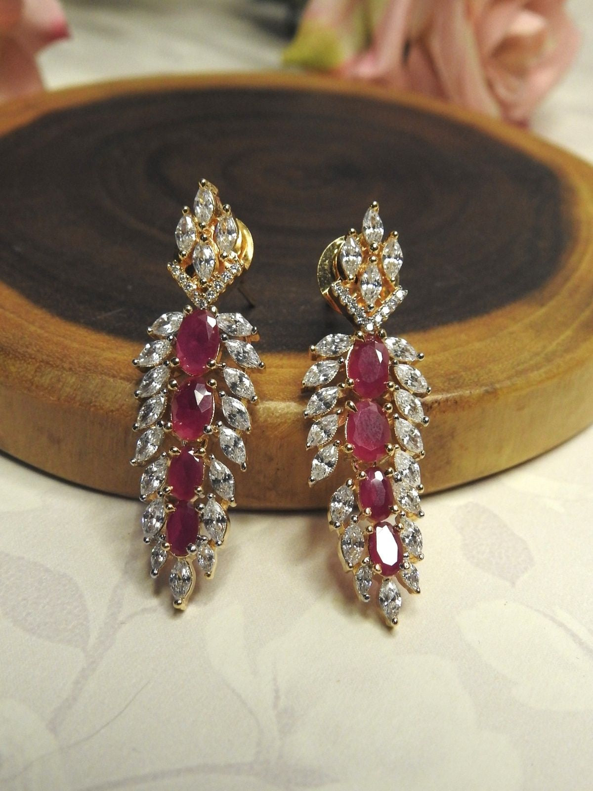 Crimson Cascade Necklace Set