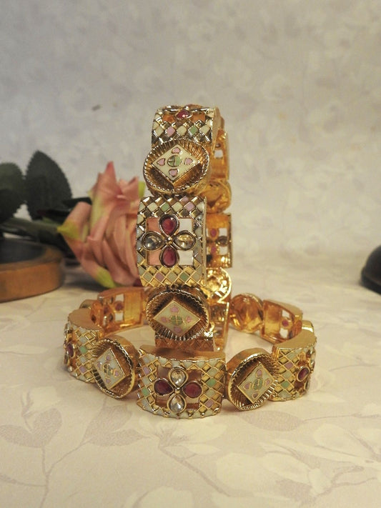 Golden Mosaic Gold Bangle Set