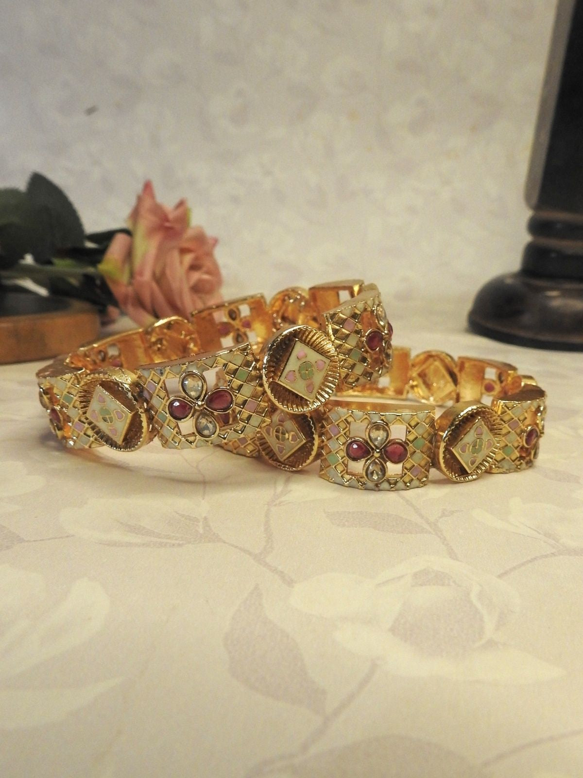 Golden Mosaic Gold Bangle Set